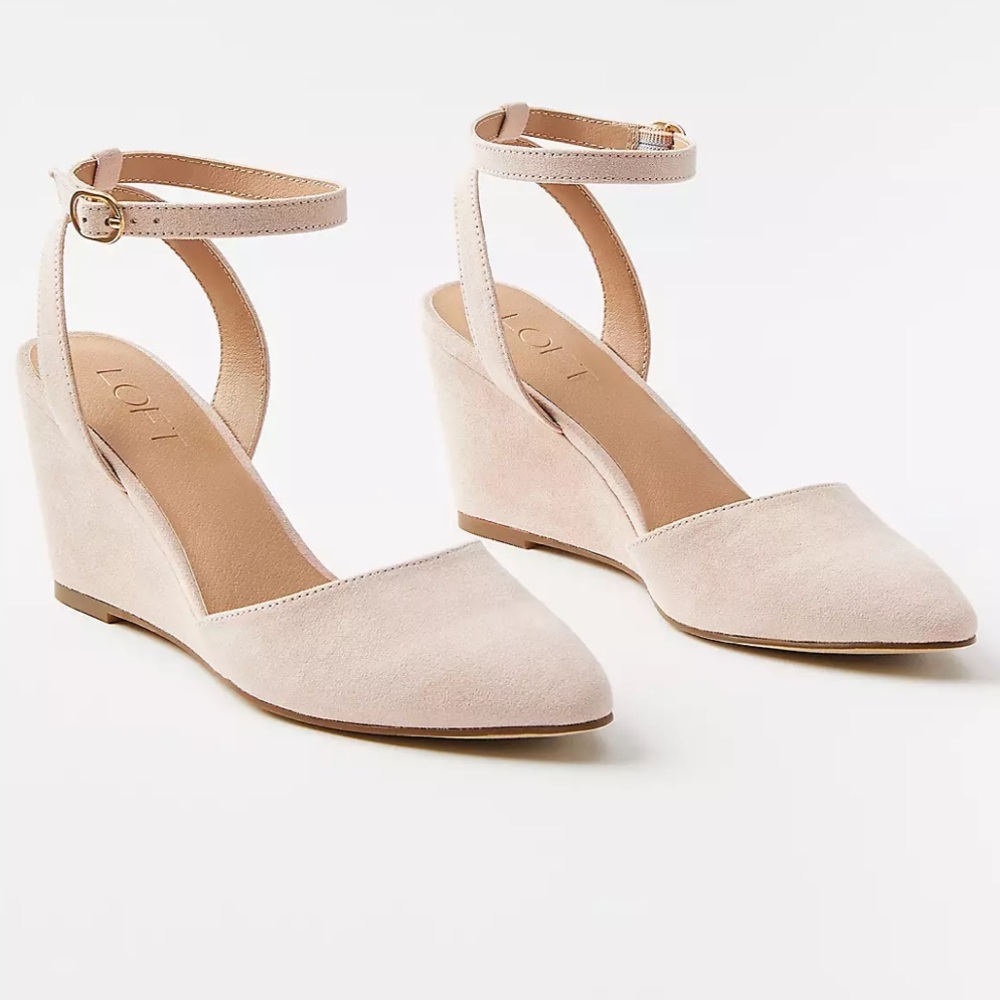 Loft Suede Wedge with Ankle Strap NWOT